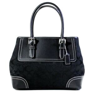 🖤 Vintage Coach Hamptons Black Signature Satchel Shoulder Bag Y2K
